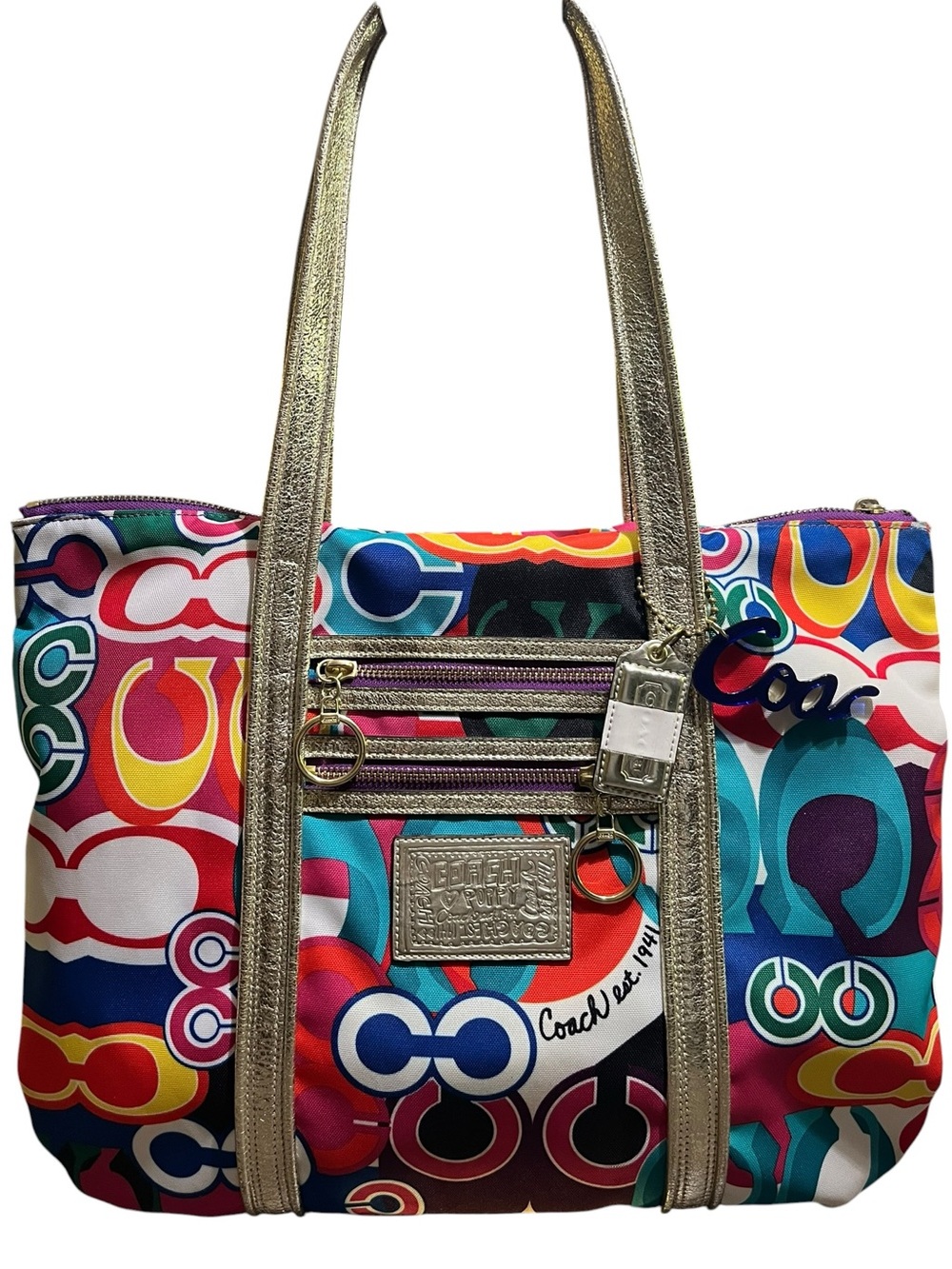 Coach Poppy Signature Graffiti Glam Authentic